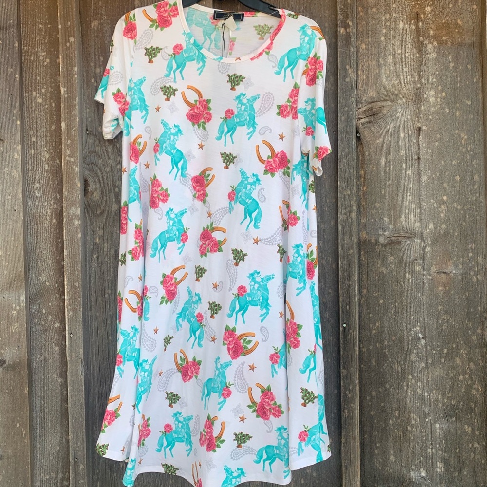 L&B Western floral theme dress